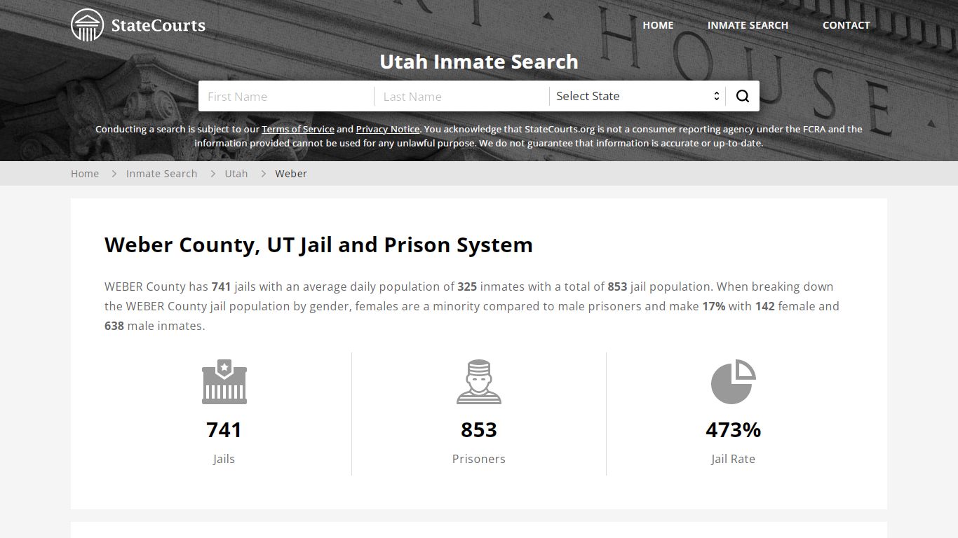 Weber County, UT Inmate Search - StateCourts
